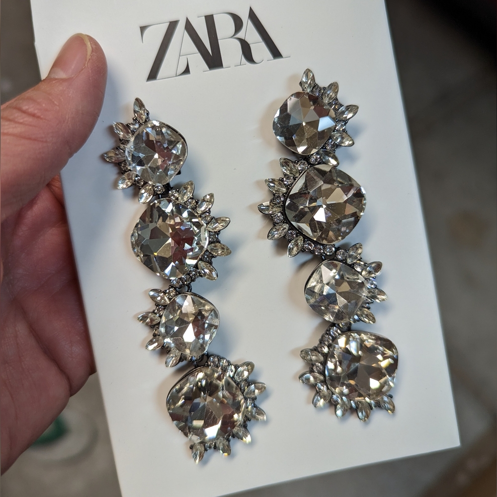 ZARA JEWEL earrings Silver NWT - Picture 4 of 4